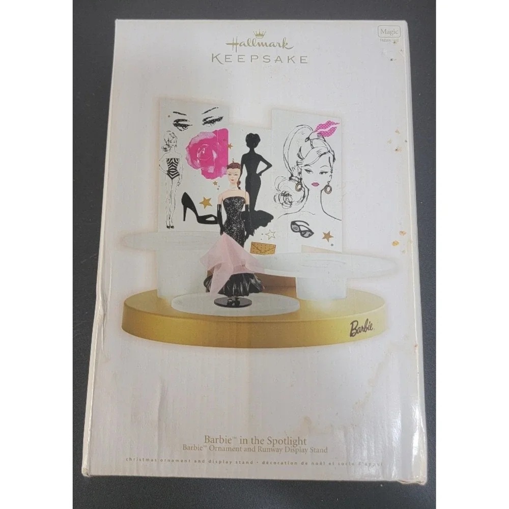 Hallmark Keepsake BARBIE in the Spotlight Ornament and Runway Display Stand 2009